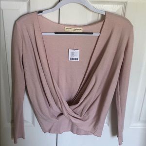 URBAN OUTFITTERS Pink Wrap Top